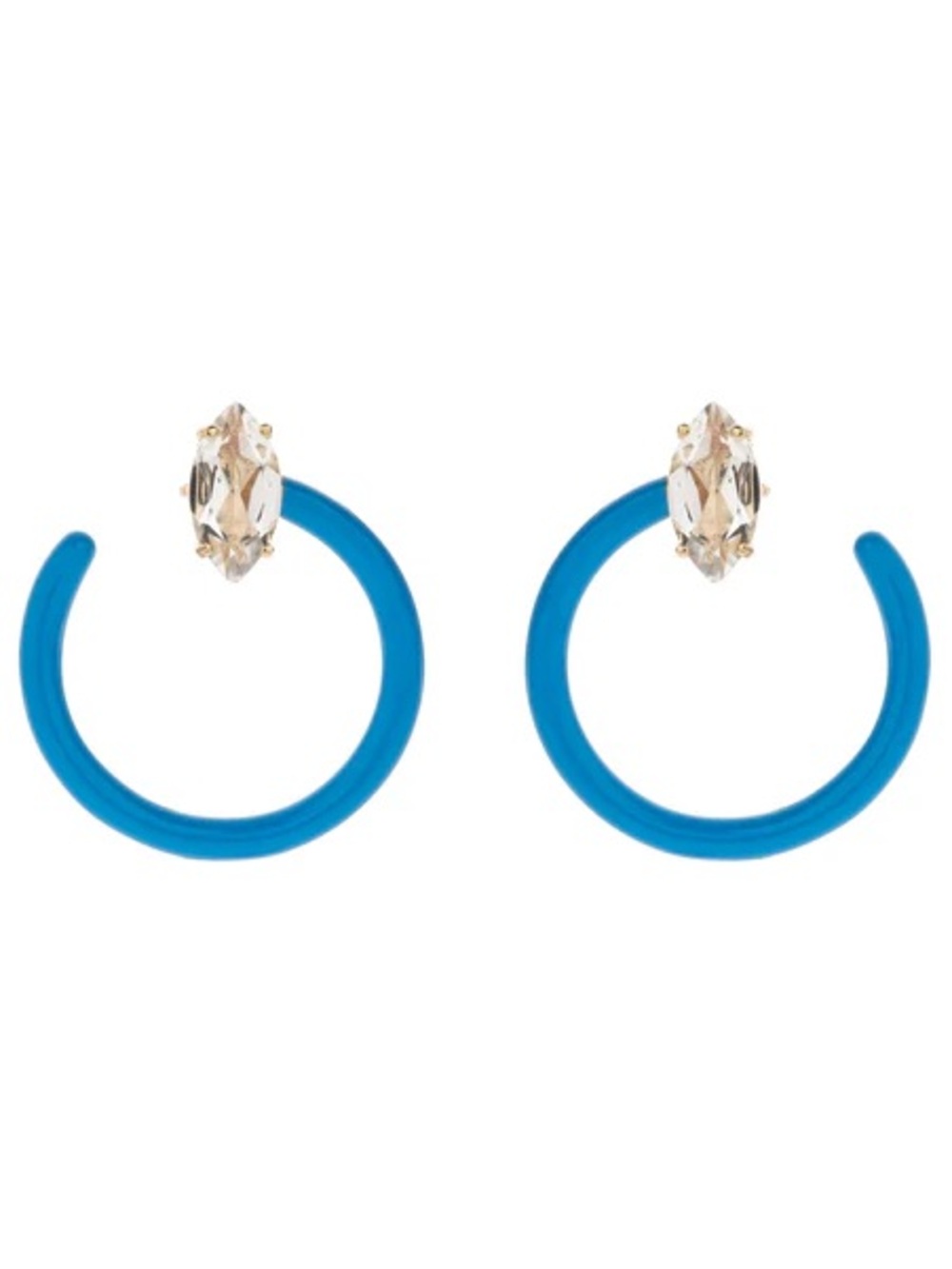 Blue Small Tendril Circle Earrings 9kt Gold